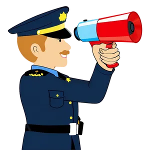 Police Officer With Megaphone PNG Olg PNG
