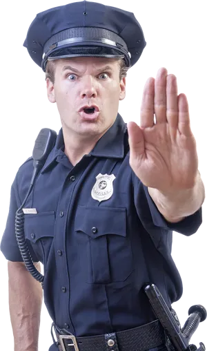 Policeman Gesturing Stop PNG image