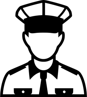 Policeman Silhouette Icon PNG image