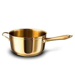 Polished Brass Cooking Pot PNG 06122024