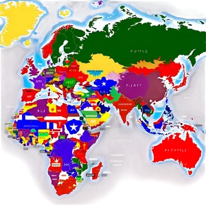 Political World Map Colorful Png Ndm PNG image