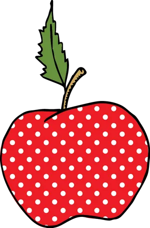 Polka Dot Apple Illustration PNG image
