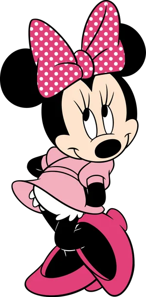 Polka Dot Bow Cartoon Mouse PNG image