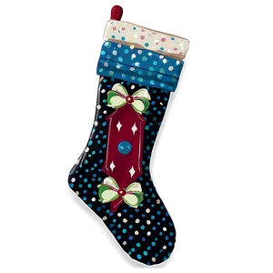Polka Dot Christmas Stocking PNG Qpt99 PNG