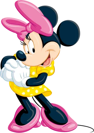Polka Dot Dress Mouse Character PNG image