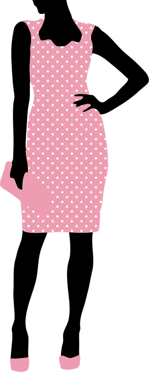 Polka Dot Dress Silhouette PNG image