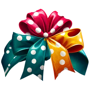 Polka Dot Gift Bow PNG 06132024