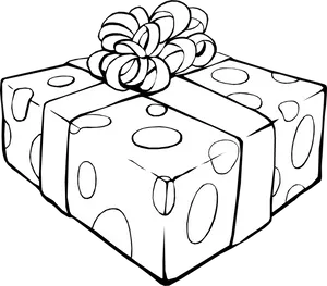 Polka Dot Gift Box Drawing