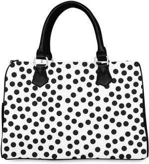 Polka Dot Handbag Blackand White PNG