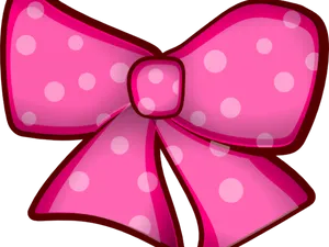 Polka Dot Pink Ribbon PNG
