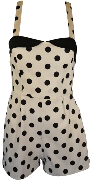 Polka Dot Romper Fashion PNG image