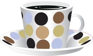 Polka Dot Tea Cupand Saucer