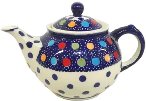 Polka Dot Teapot Design PNG image