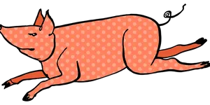 Polka Dotted Pig Illustration