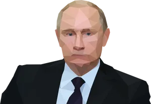 Polygonal Portrait Vladimir Putin PNG image
