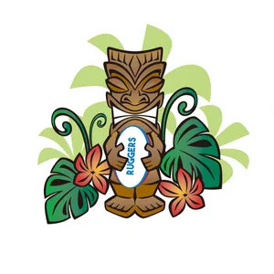 Polynesian Tiki Rugby Mascot PNG image