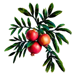 Pomegranate On Tree Branch PNG Eqh PNG