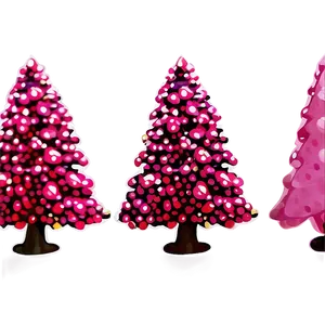 Pomegranate Pink Christmas Tree PNG Qrm