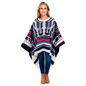 Poncho In Bold Prints PNG Ifu80 PNG