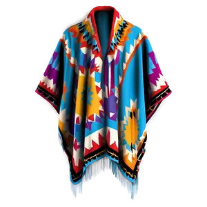 Poncho With Geometric Patterns PNG Qmw PNG