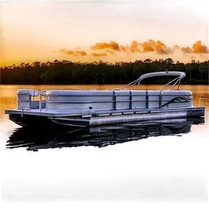Pontoon Boat At Golden Hour PNG 79