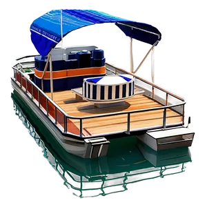 Pontoon Boat On Crystal Clear Waters Png Rbh89 PNG image