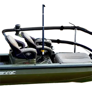 Pontoon Boat With Fishing Rod Holders PNG 06292024 PNG