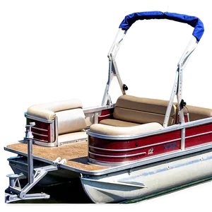 Pontoon Boat With Fishing Rod Holders PNG 82 PNG