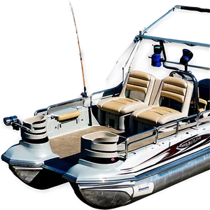 Pontoon Boat With Fishing Rod Holders PNG Sla82 PNG