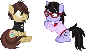 Pony Duo Expressive Stance PNG image