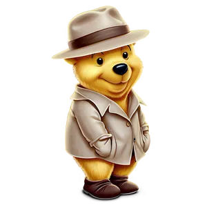 Pooh Bear As A Detective PNG Myh18 PNG