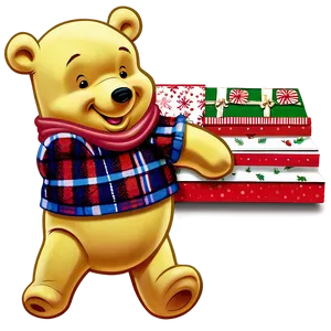 Pooh Bear Christmas Png Gmj PNG image