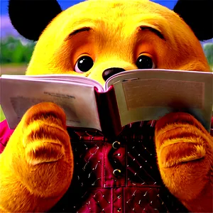 Pooh Bear Reading Png Dnb PNG image