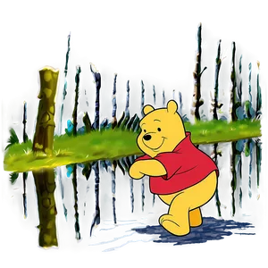 Pooh Bear Walking PNG Pai