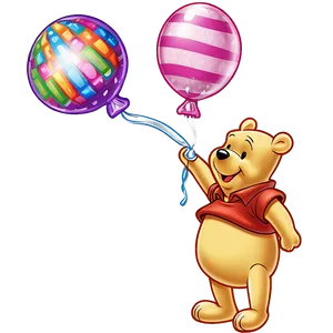 Pooh Bear With Balloon Png 06202024 PNG image