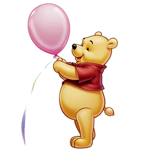 Pooh Bear With Balloon PNG Fln PNG