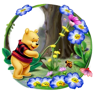 Pooh Bear With Bees Png 06202024 PNG image