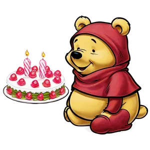 Pooh Bear With Cake PNG 36 PNG