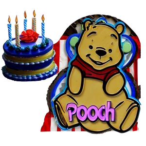 Pooh Bear With Cake Png Reo PNG image