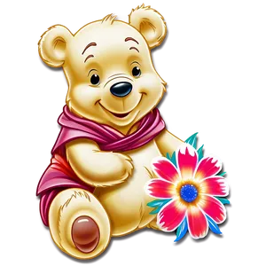 Pooh Bear With Flowers PNG 31 PNG