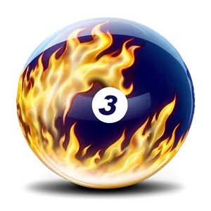 Pool Ball With Flames Png 97 PNG image