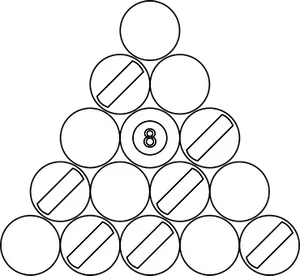 Pool Balls Triangle Formation PNG image