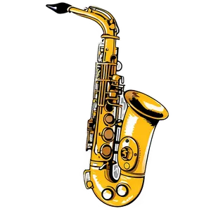 Pop Art Alto Saxophone PNG Qpp