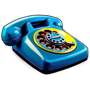 Pop Art Inspired Rotary Phone Png 06132024 PNG image