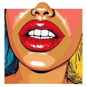 Pop Art Kissy Lips PNG 53