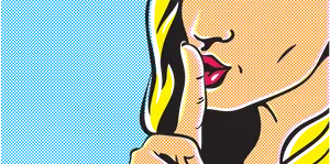 Pop Art Silence Gesture PNG image