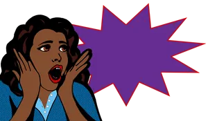 Pop Art Surprised Woman Expression PNG image
