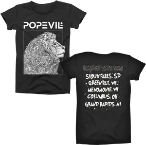 Pop Evil Lion Tour Tshirt2018 PNG image