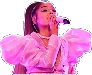 Pop Singer Performance Pink Lights