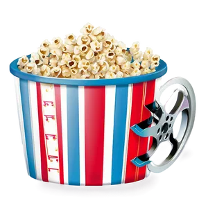 Popcorn Bucket With Film Reel PNG Syt27